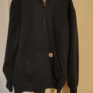 Carhartt Navy Hoodie with Zip Closure